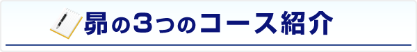 昴の3つのコース紹介